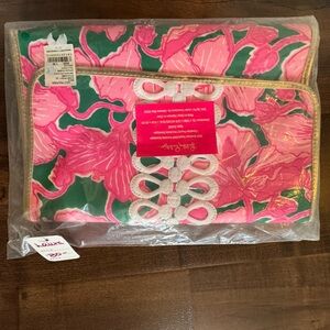 Lilly Pulitzer Pink and Green Envelope Pouch